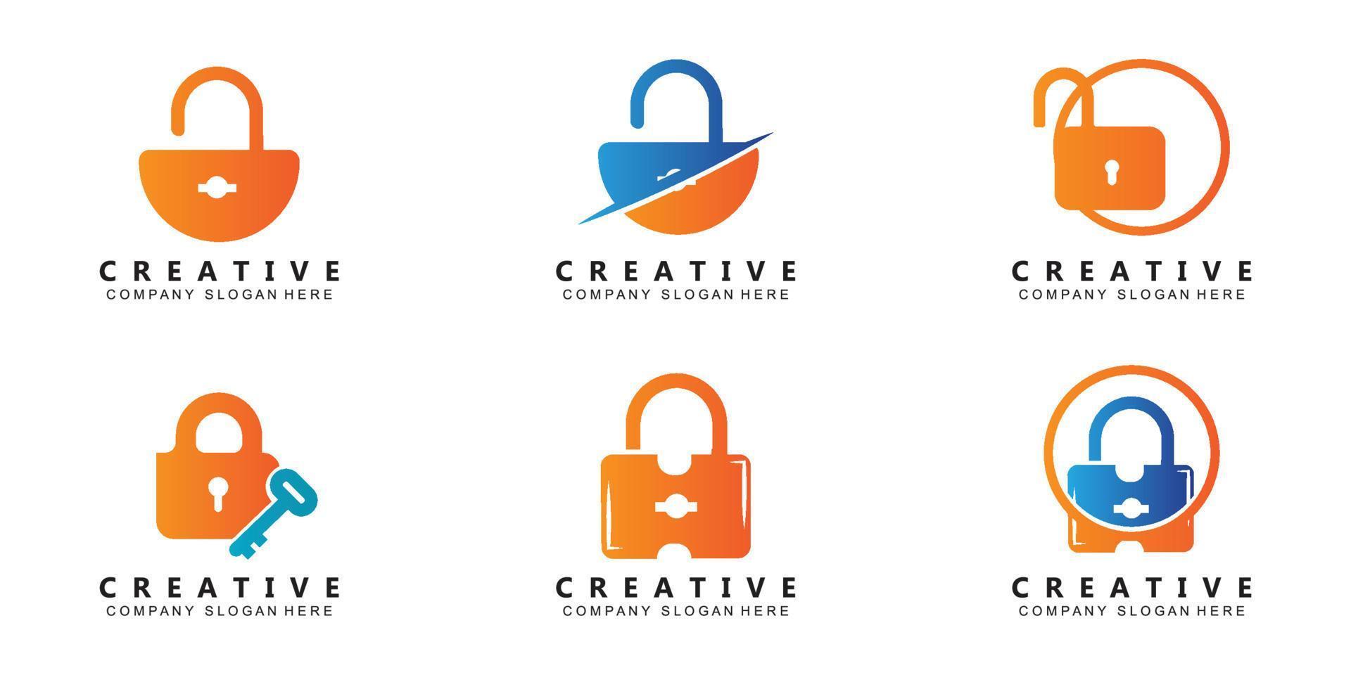 símbolo vectorial del logotipo del candado de seguridad del hogar y del sitio vector