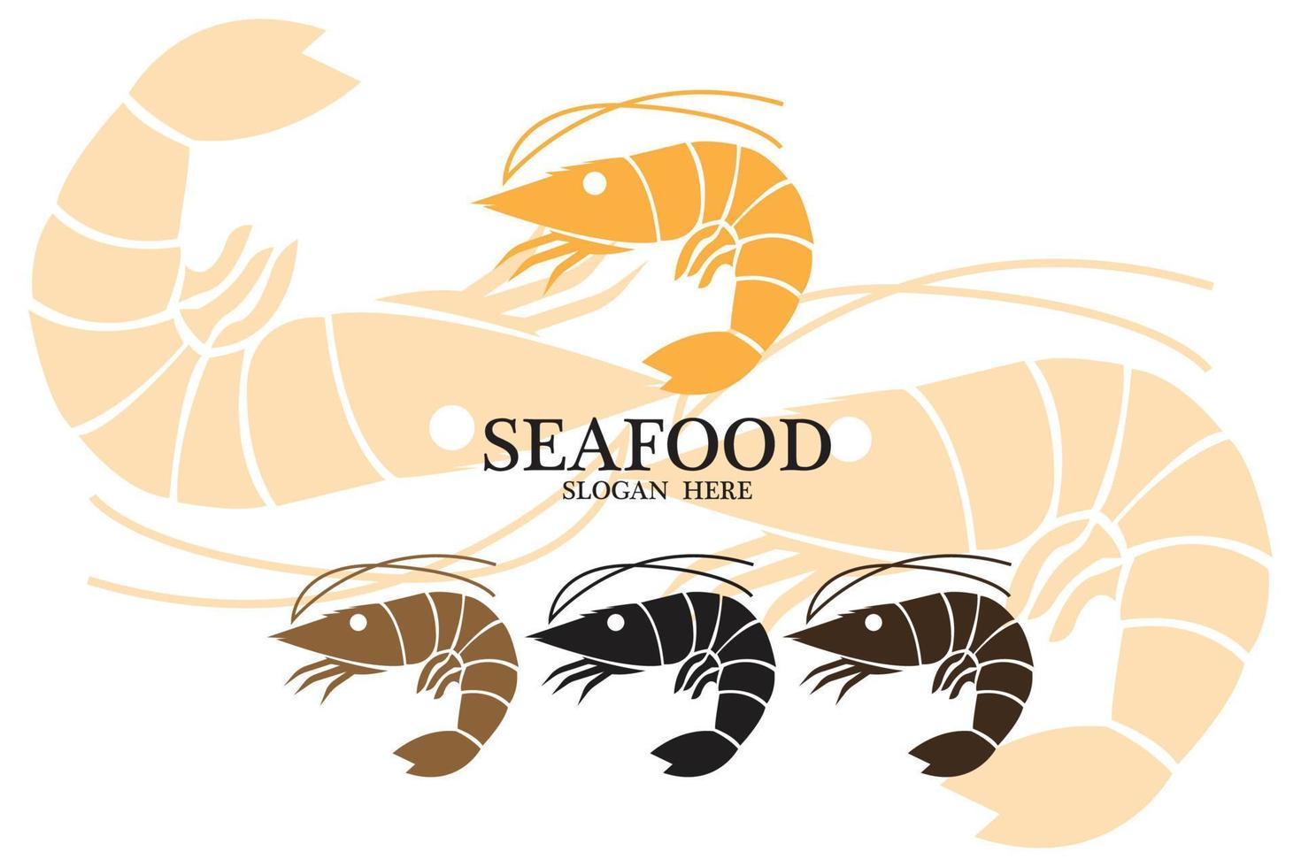 shrimp seafood logo vector icon, lobster animal, classic retro design