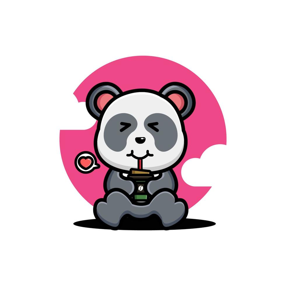 Cute panda drink coffee cartoon 8145654 Vector Art at Vecteezy