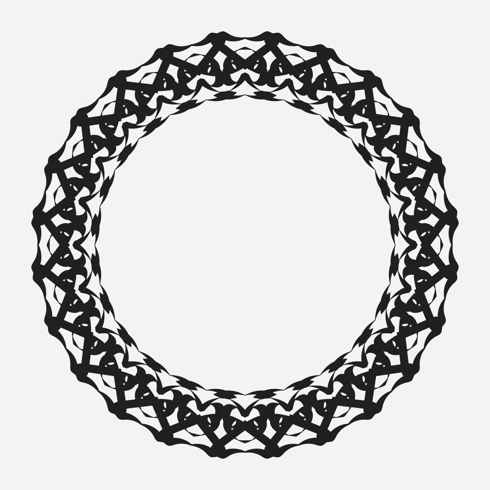 patrón decorativo redondo y circular para marcos de diseño y pancartas vector