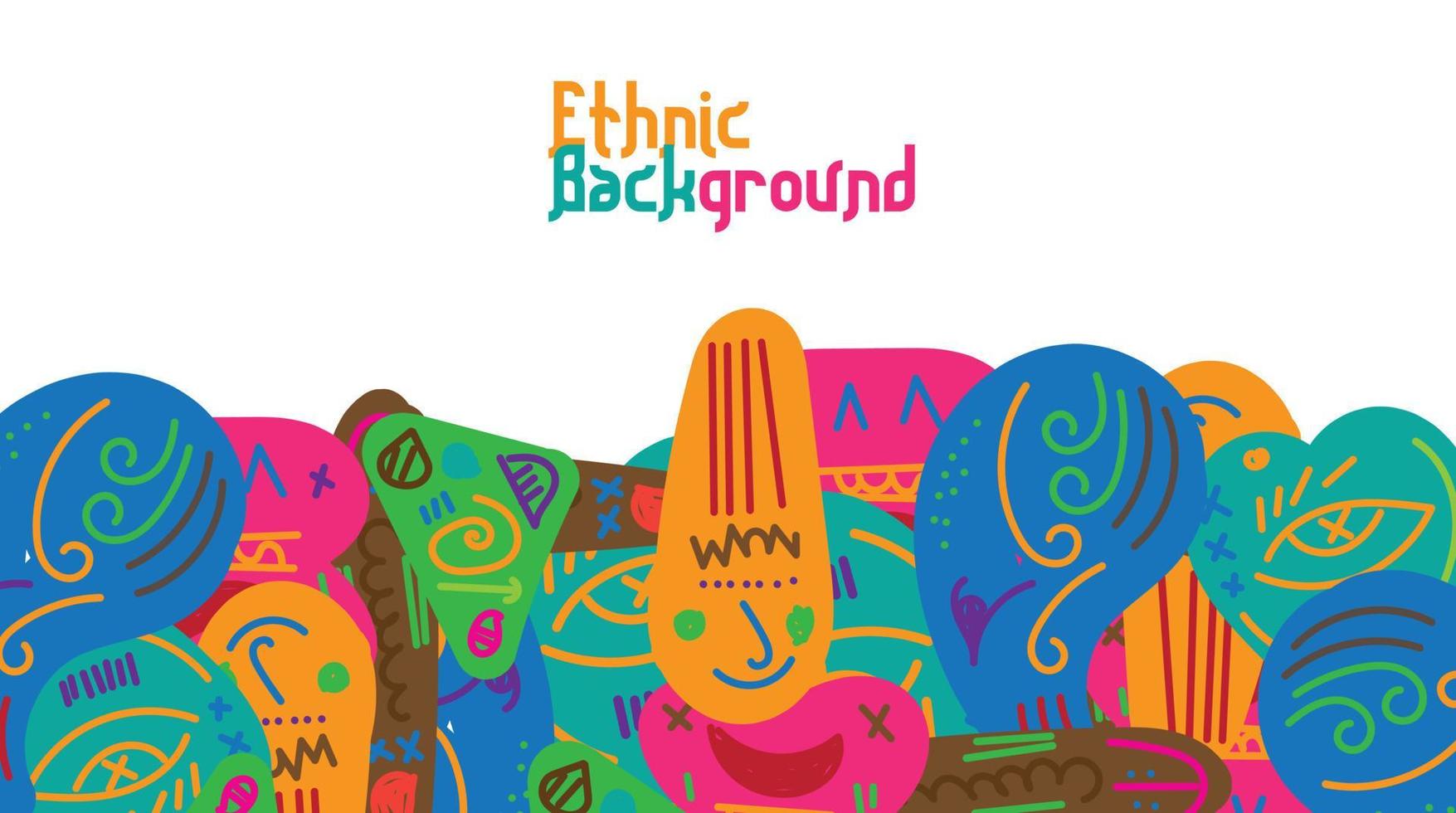 Vector colorful abstract ethnic cultural background banner
