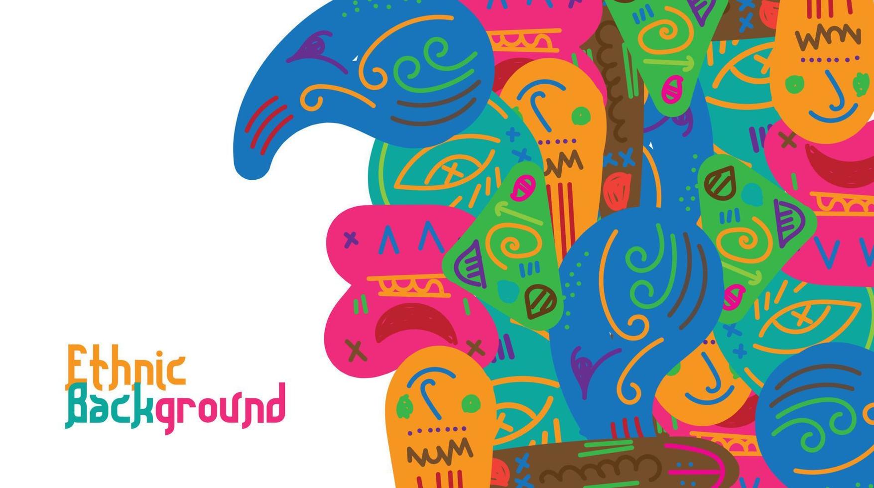 Vector colorful abstract ethnic cultural background banner