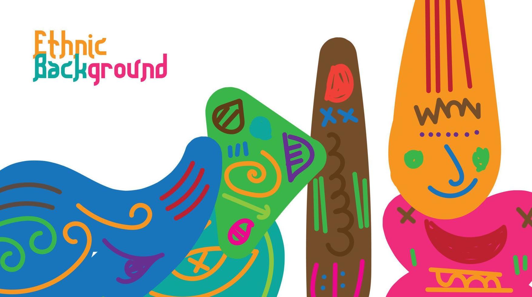 Vector colorful abstract ethnic cultural background banner