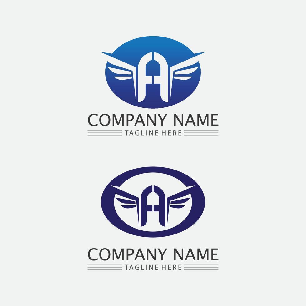 A Letter and font a icon Template vector