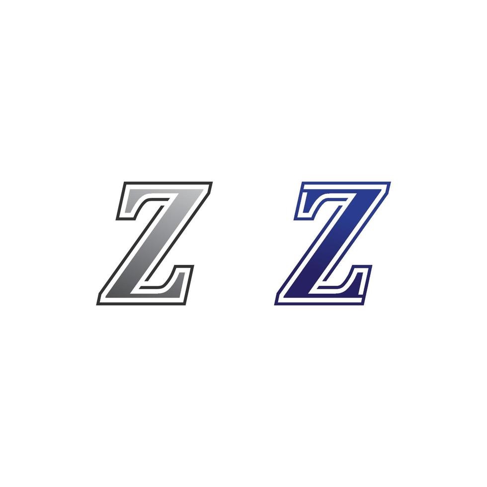 z letra y fuente z logotipo diseño vector identidad ilustración