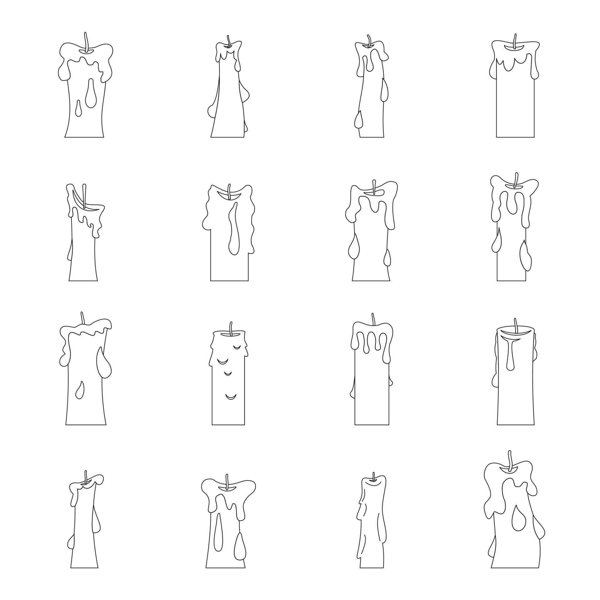 Candle forms icons set, flat style 8145973 Vector Art at Vecteezy