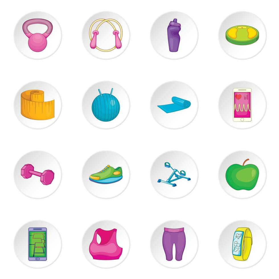 Healthy lifestyle icons set vector