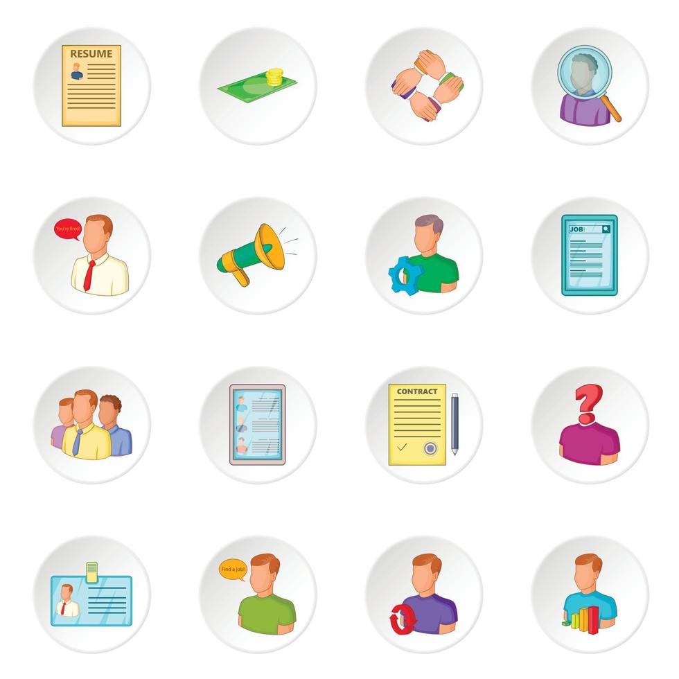 Human resources icons set vector