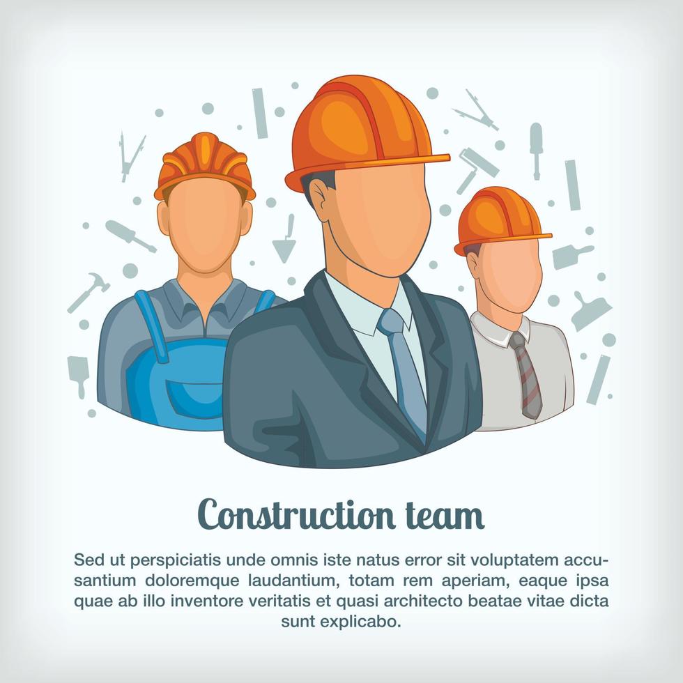 Building team concept, cartoon style vector