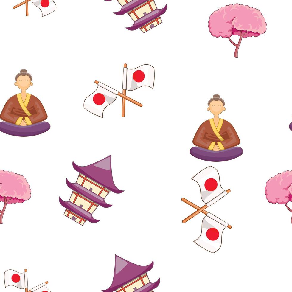 Japan pattern, cartoon style vector
