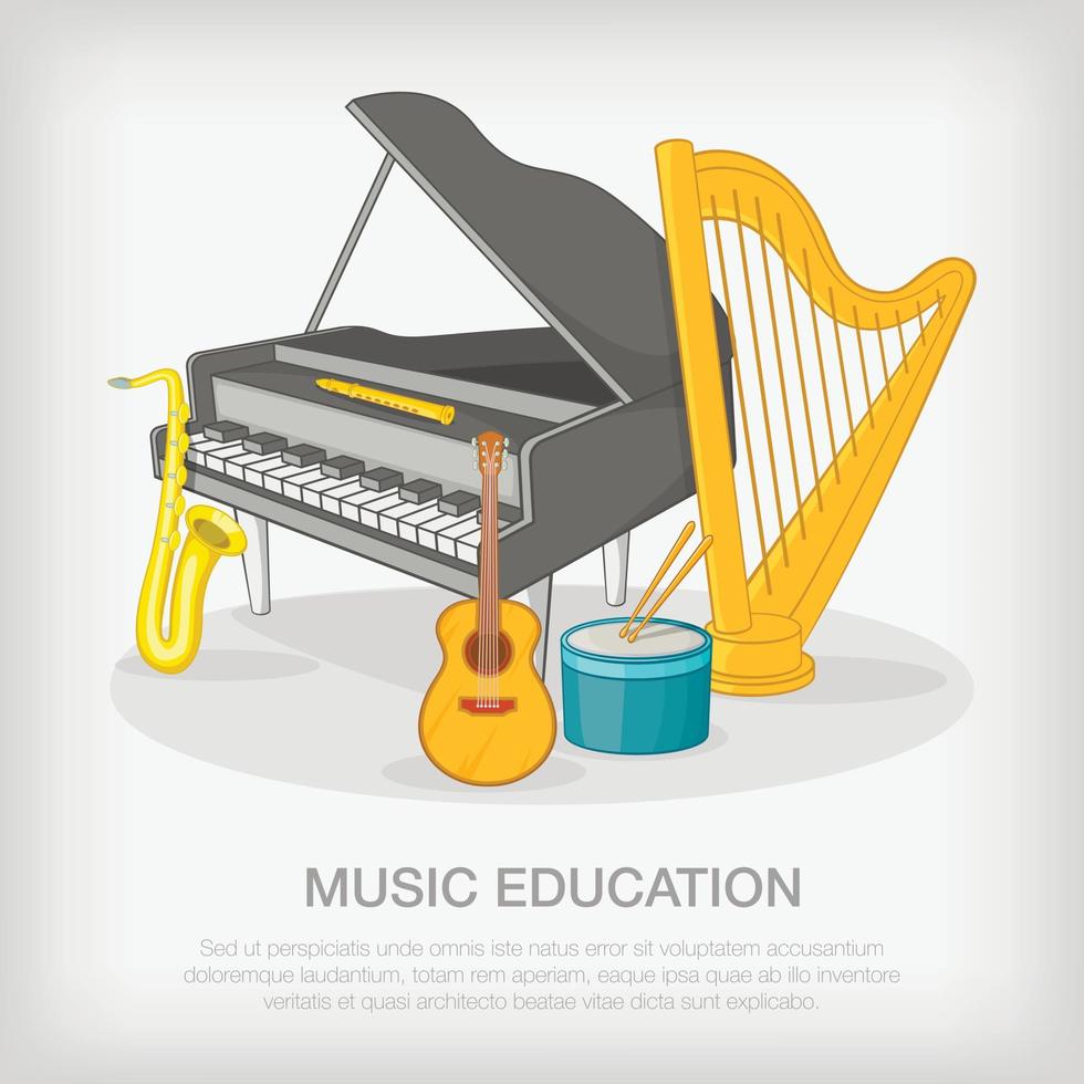 Musical ensemble concept, cartoon style vector