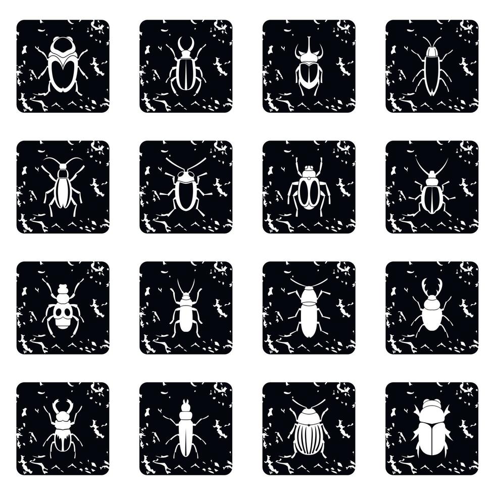 Bugs icons set vector