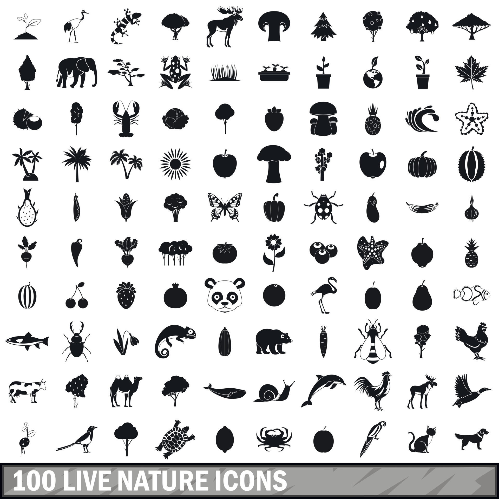 100 live nature icons set in simple style 8146206 Vector Art at Vecteezy 100 live nature icons set in simple style 8146206 Vector Art at Vecteezy