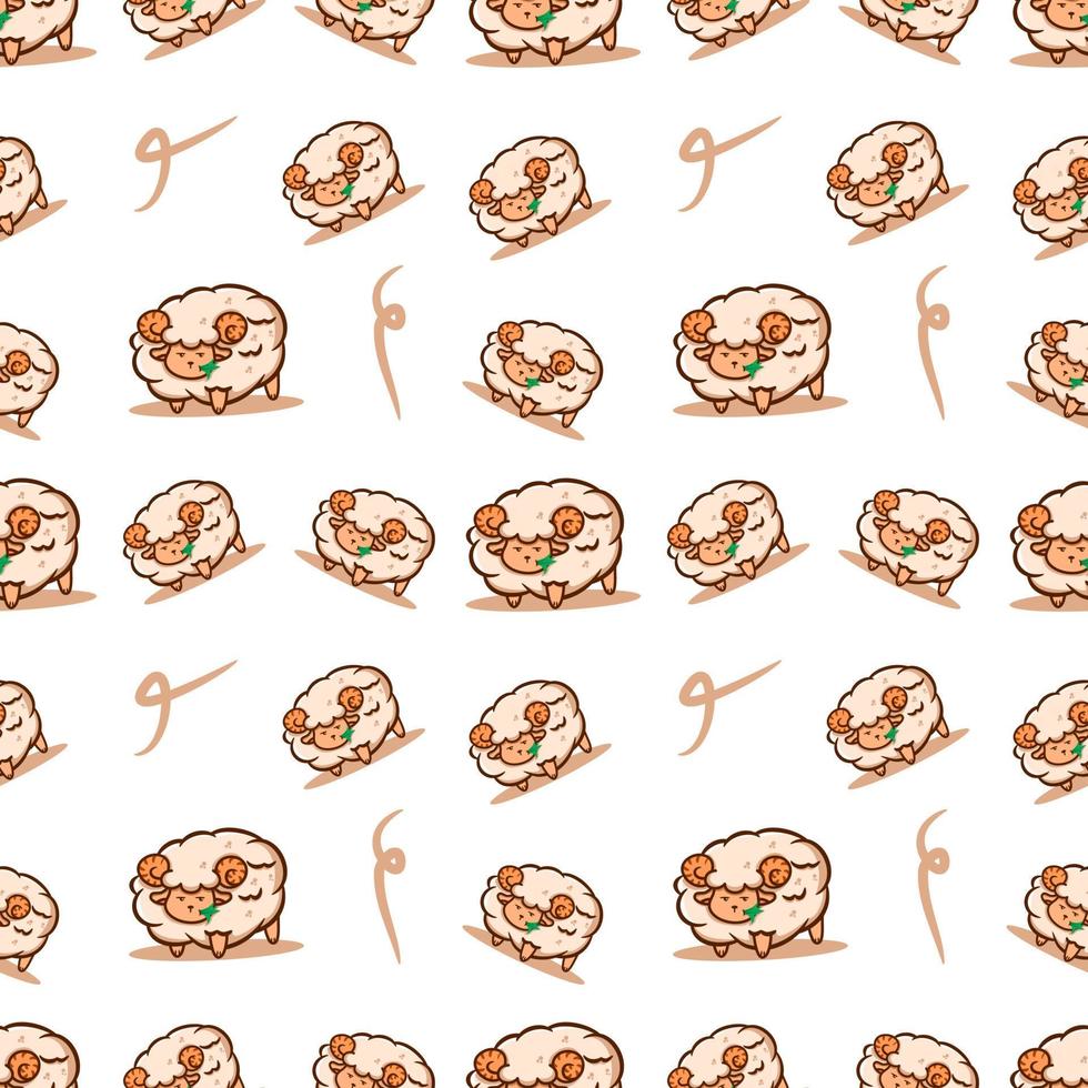 cute sheep seamless pattern background vector