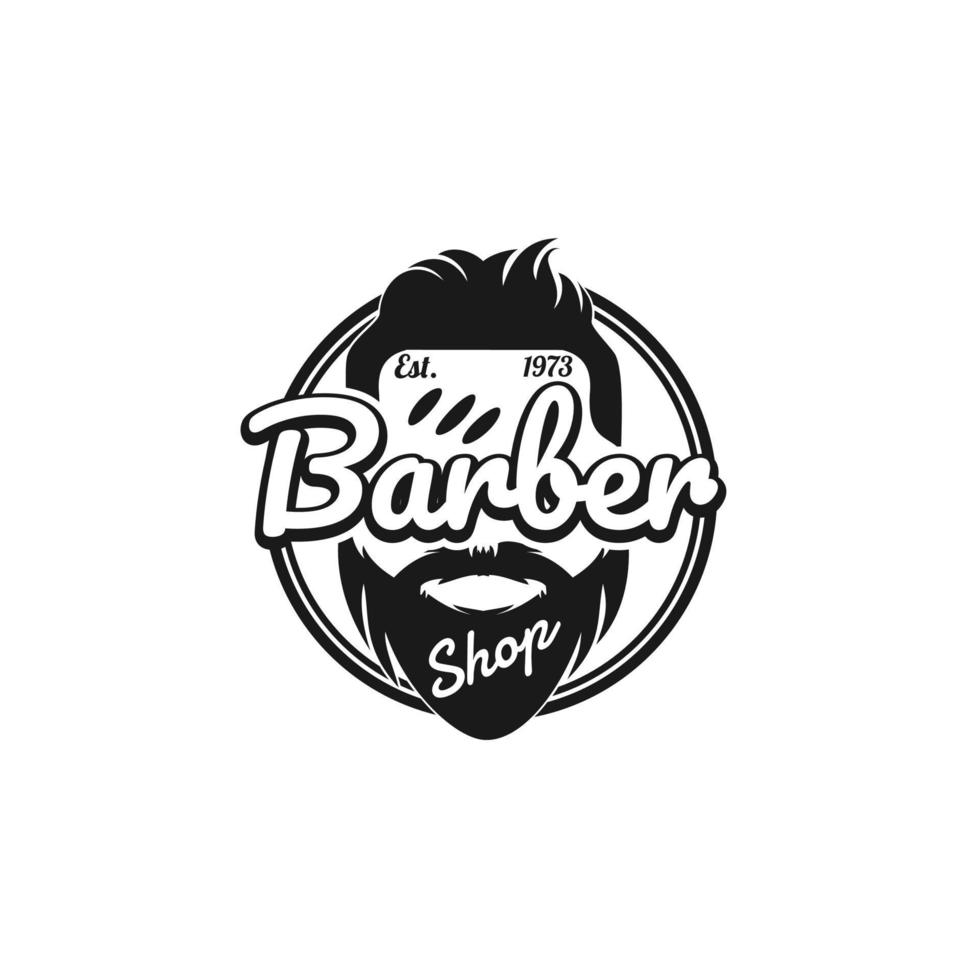diseño de logotipo profesional para barbería estilo retro vintage vector