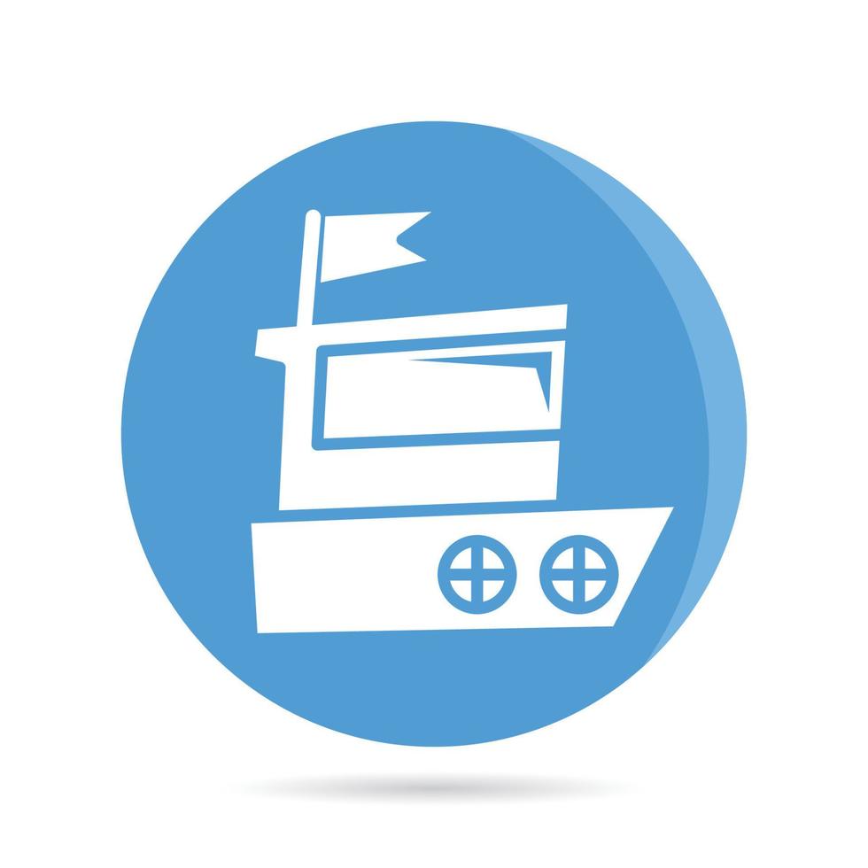 fishing boat icon in circle button illustration vector