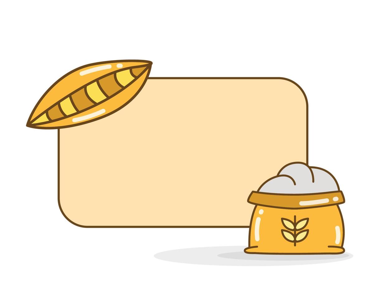 blank note with rice icon vector illustration