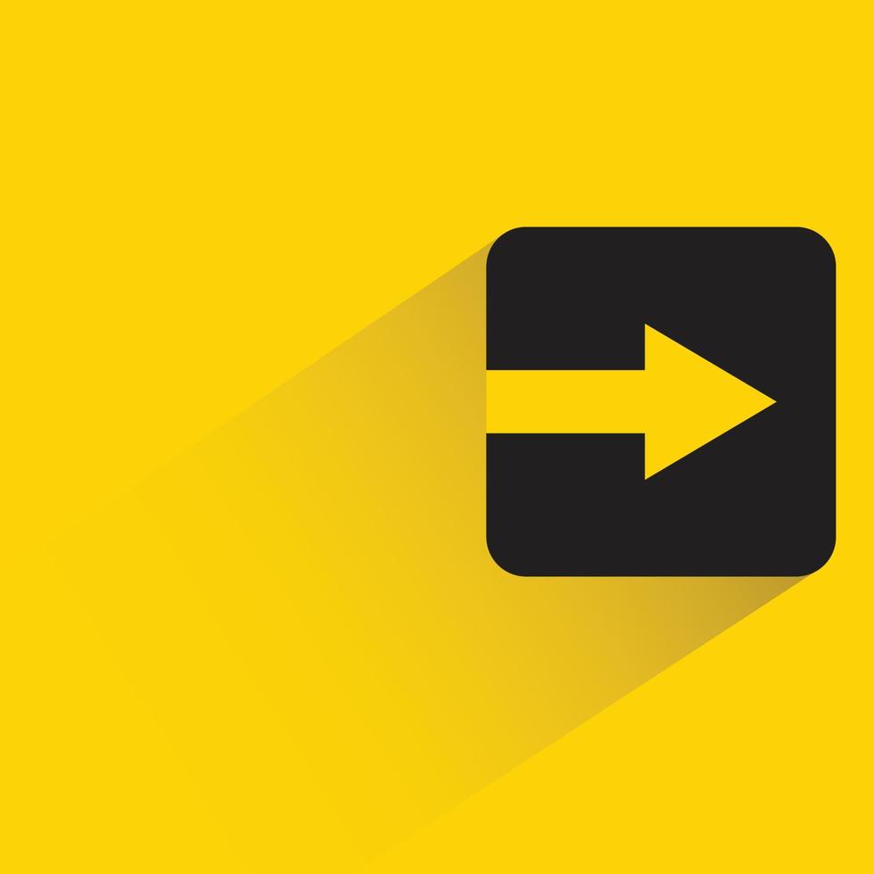 right way arrow on yellow background vector illustration