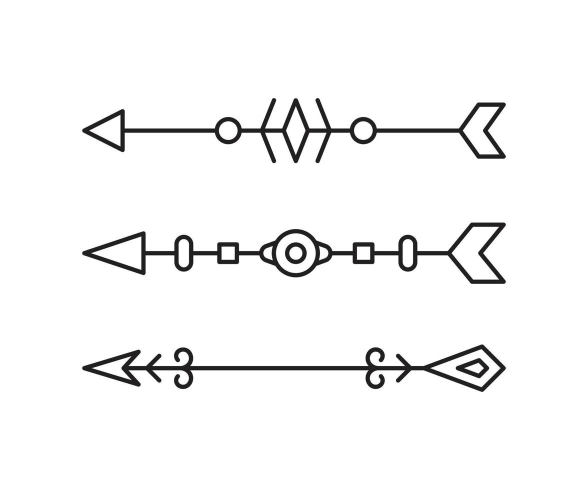 ilustración de línea de decoración de flechas vector