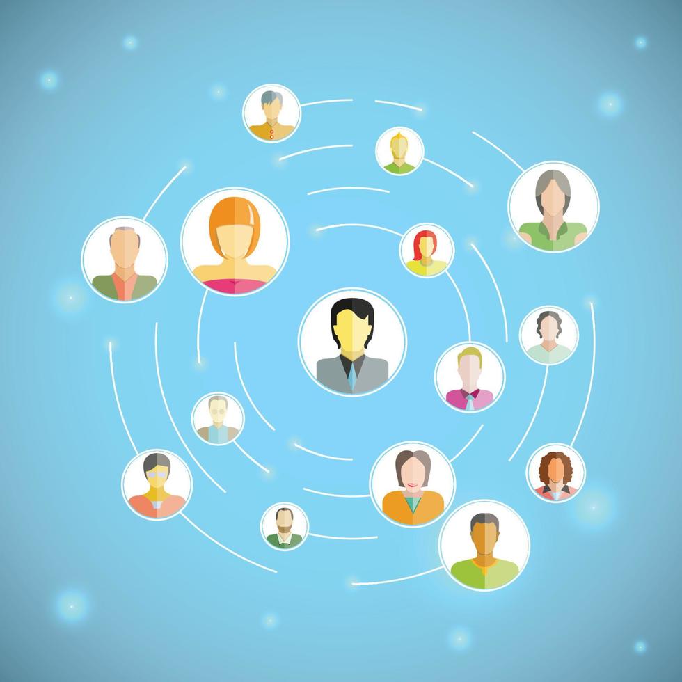 people connection background vector illustration