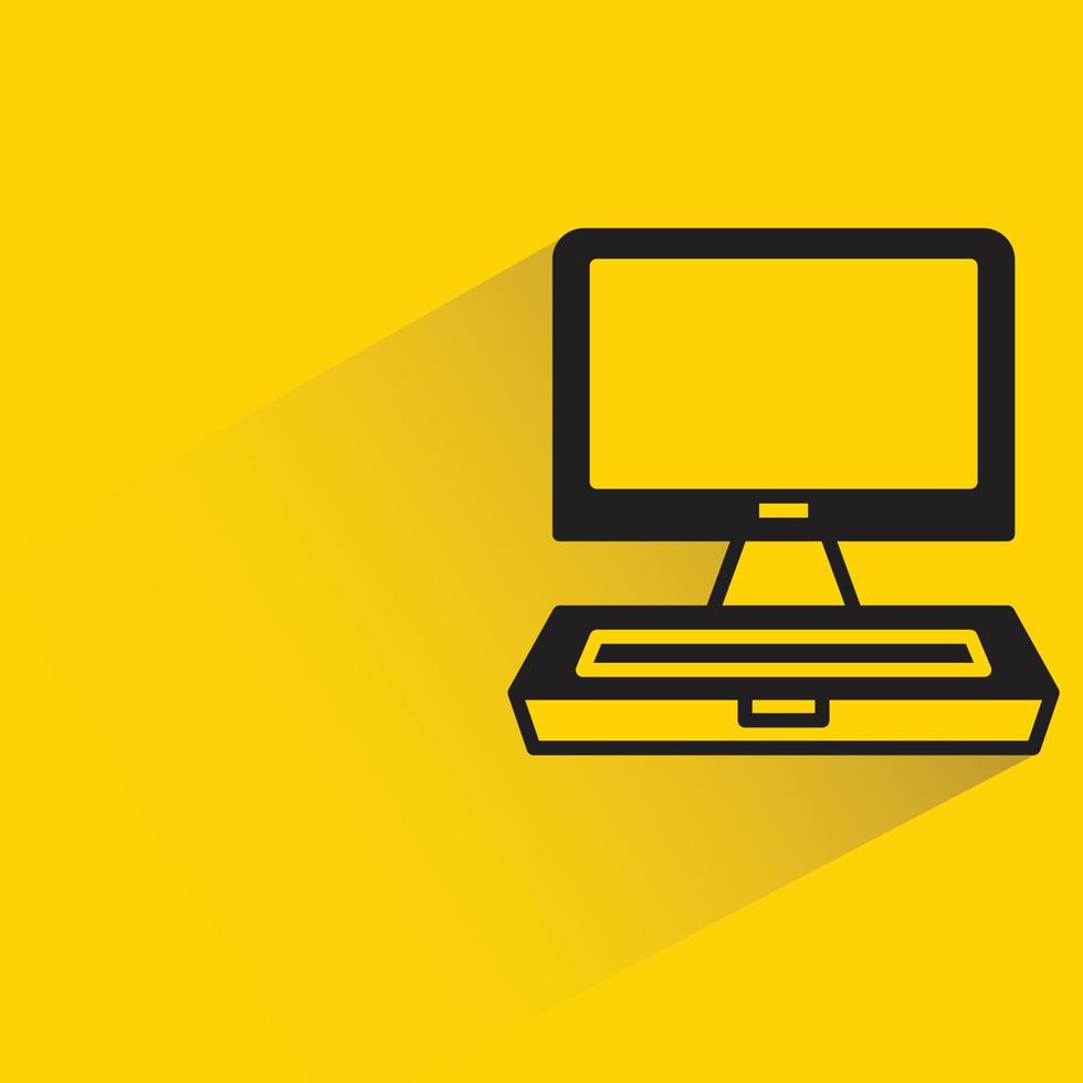 Icono de computadora y teclado fondo amarillo ilustración vectorial vector