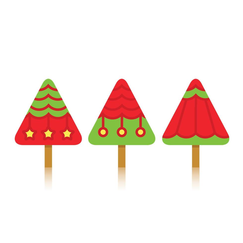 iconos de pino y árbol de navidad vector