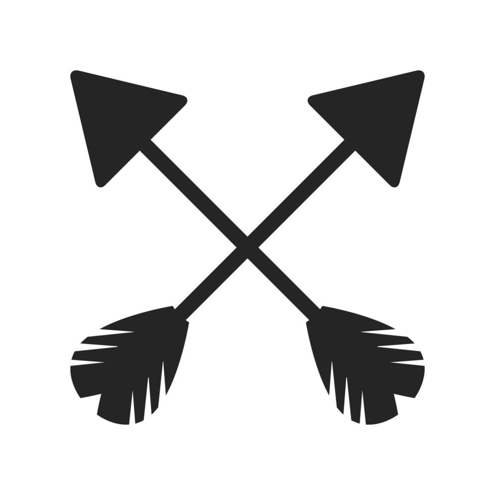 crossed tribal arrows symbol vector