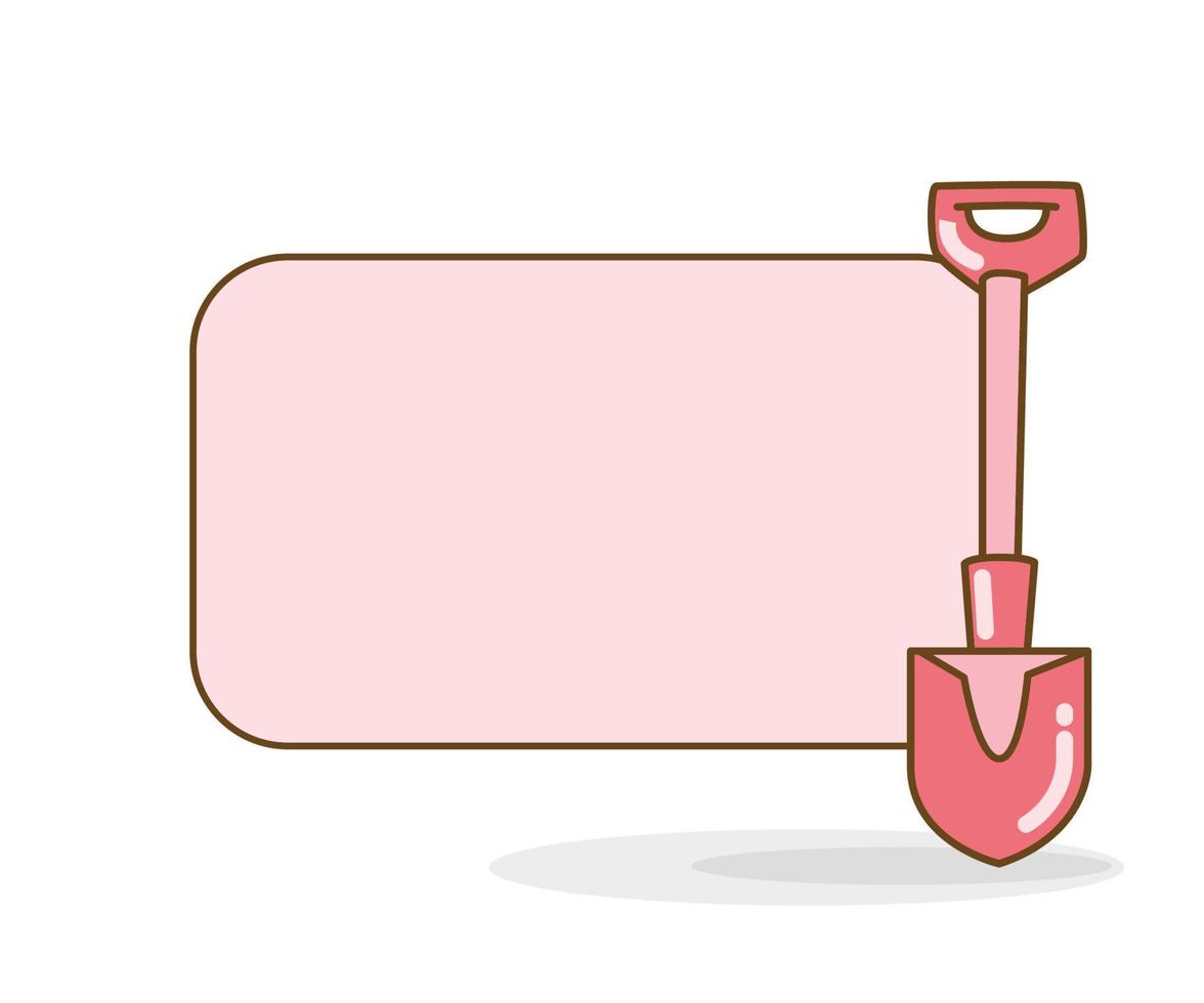 shovel icon with blank note vector illustration