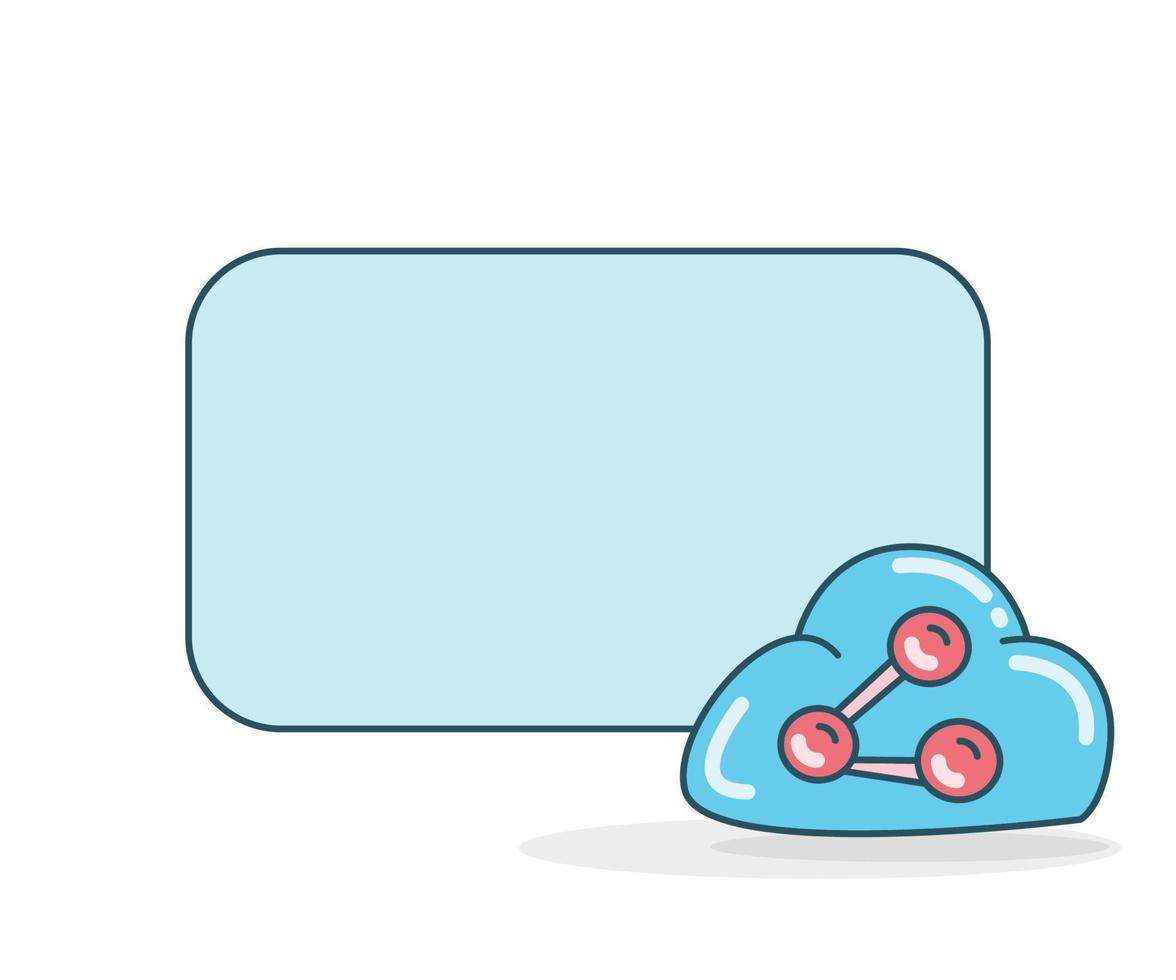 blank note board and cloud sharing icon vector illustration