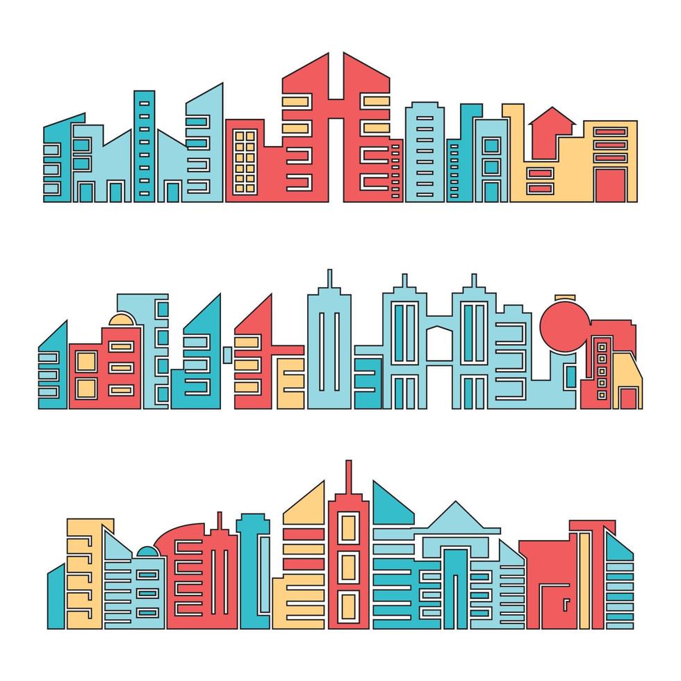 downtown city skyline vector illustration
