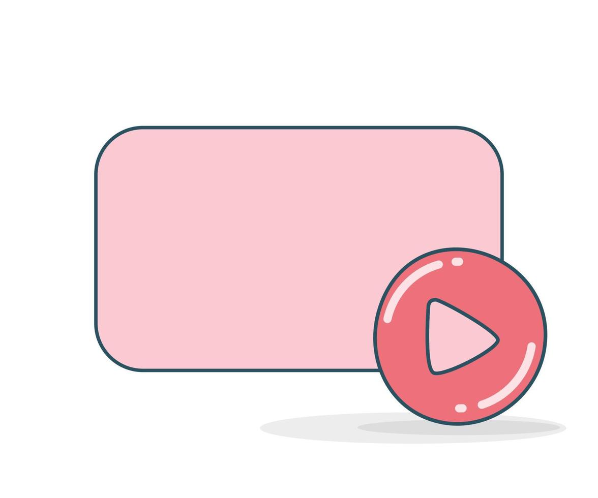 blank note and video player icon vector illustration