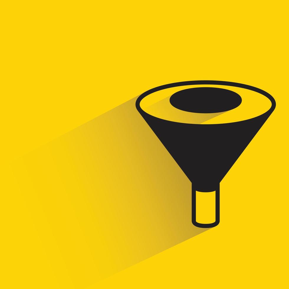 funnel equipment icon yellow background vector illustration