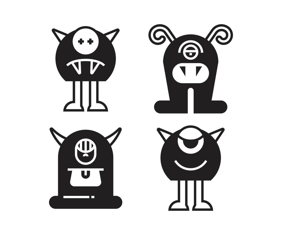 cartoon monster icons vector illustration