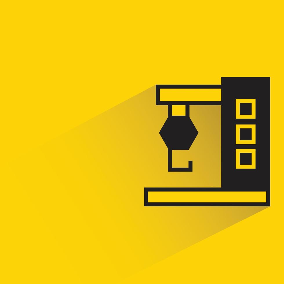 robotic machine icon yellow background vector illustration