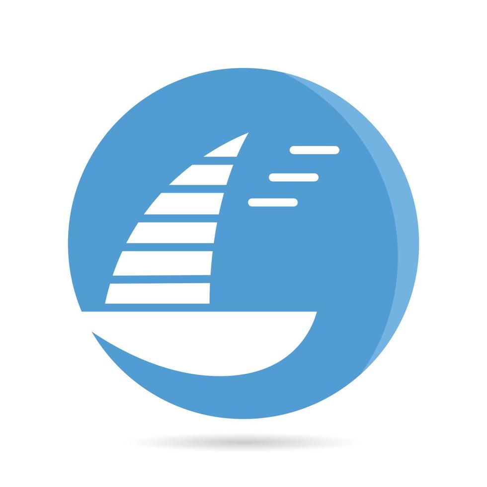 sailing boat icon in circle button illustration vector