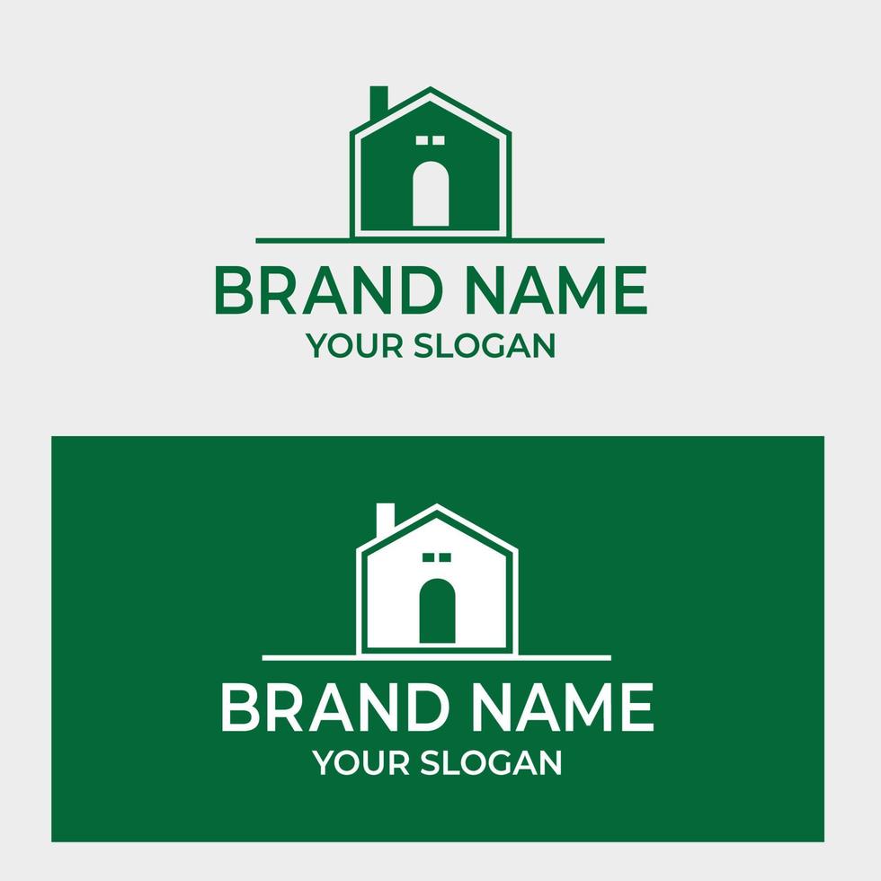 Green House Vector art Logo Design concept