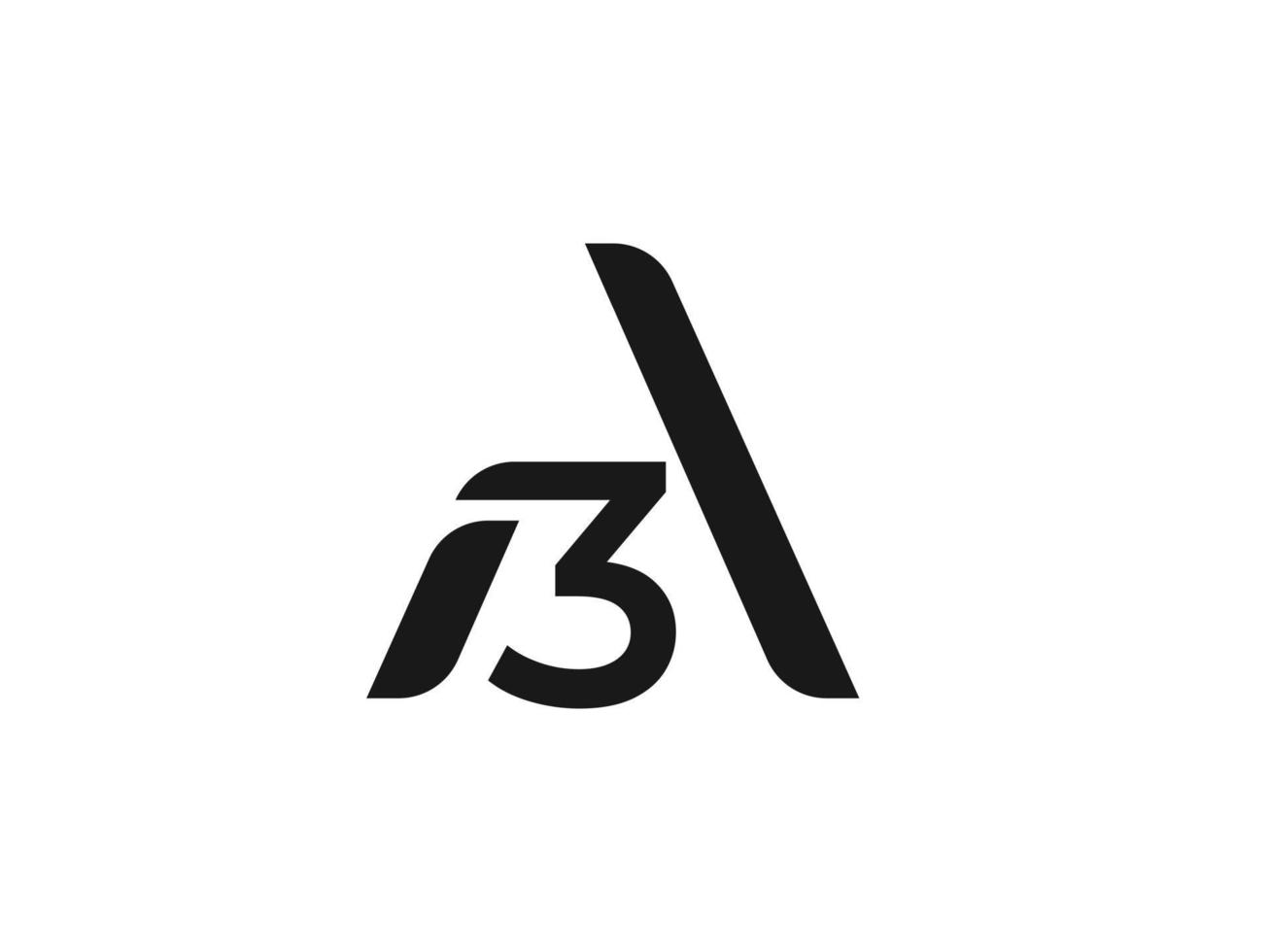 diseño creativo de logotipo de letras y números a3. una carta. logotipo de 3 números vector