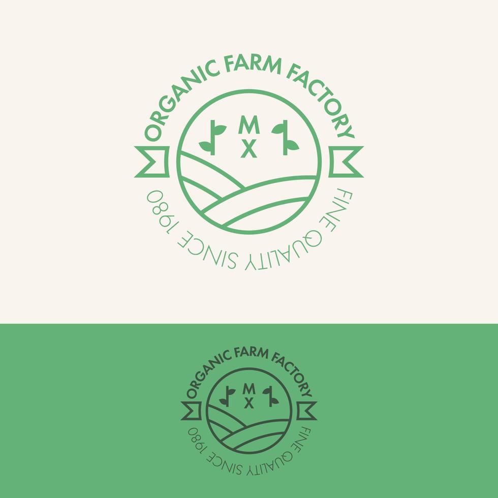 minimalist outline organic leaf logo concept vector