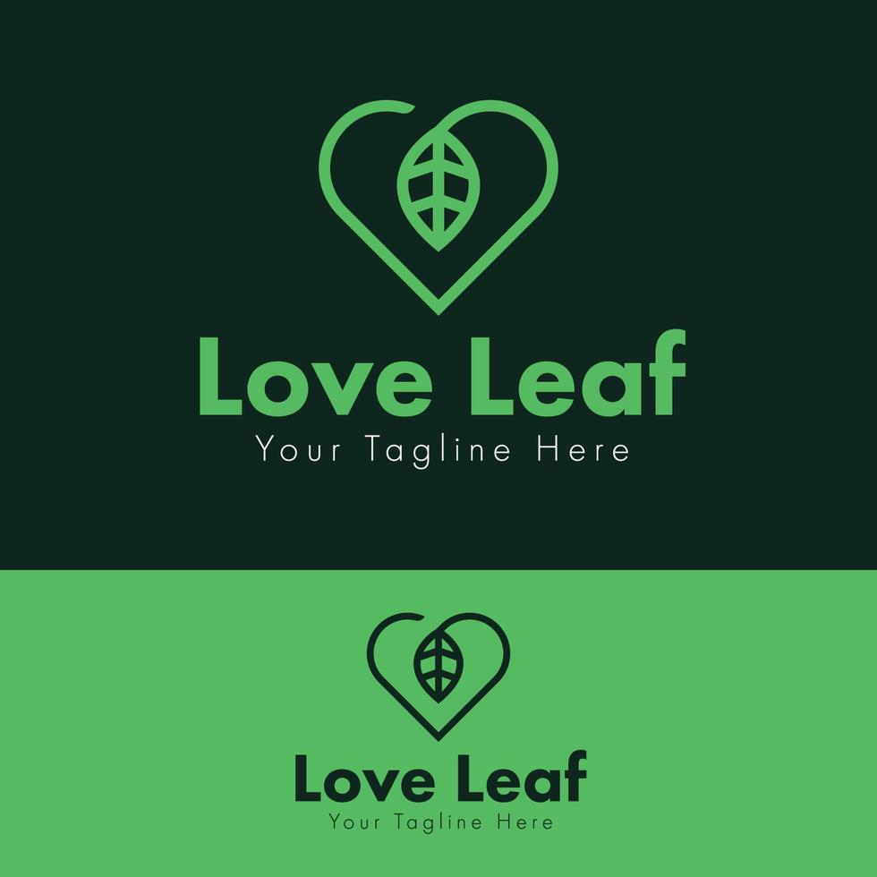 minimalist outline organic leaf logo concept vector