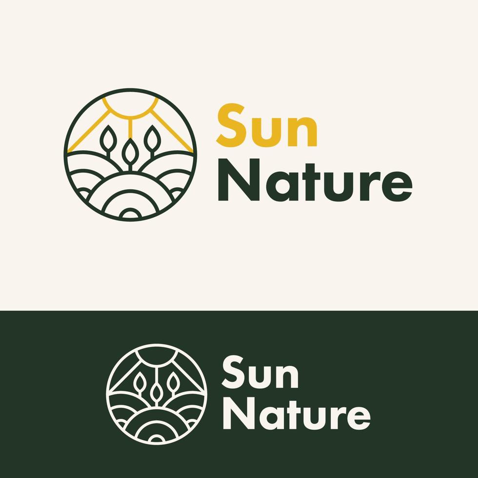 minimalist outline organic leaf logo concept vector