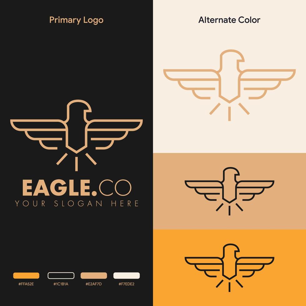 elegant minimalist eagle logo concept vector