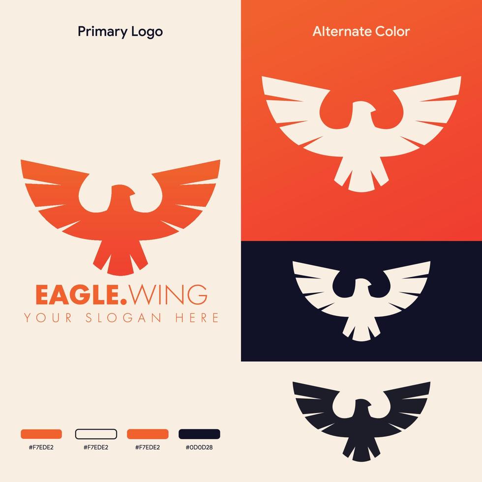 elegant minimalist eagle logo concept vector