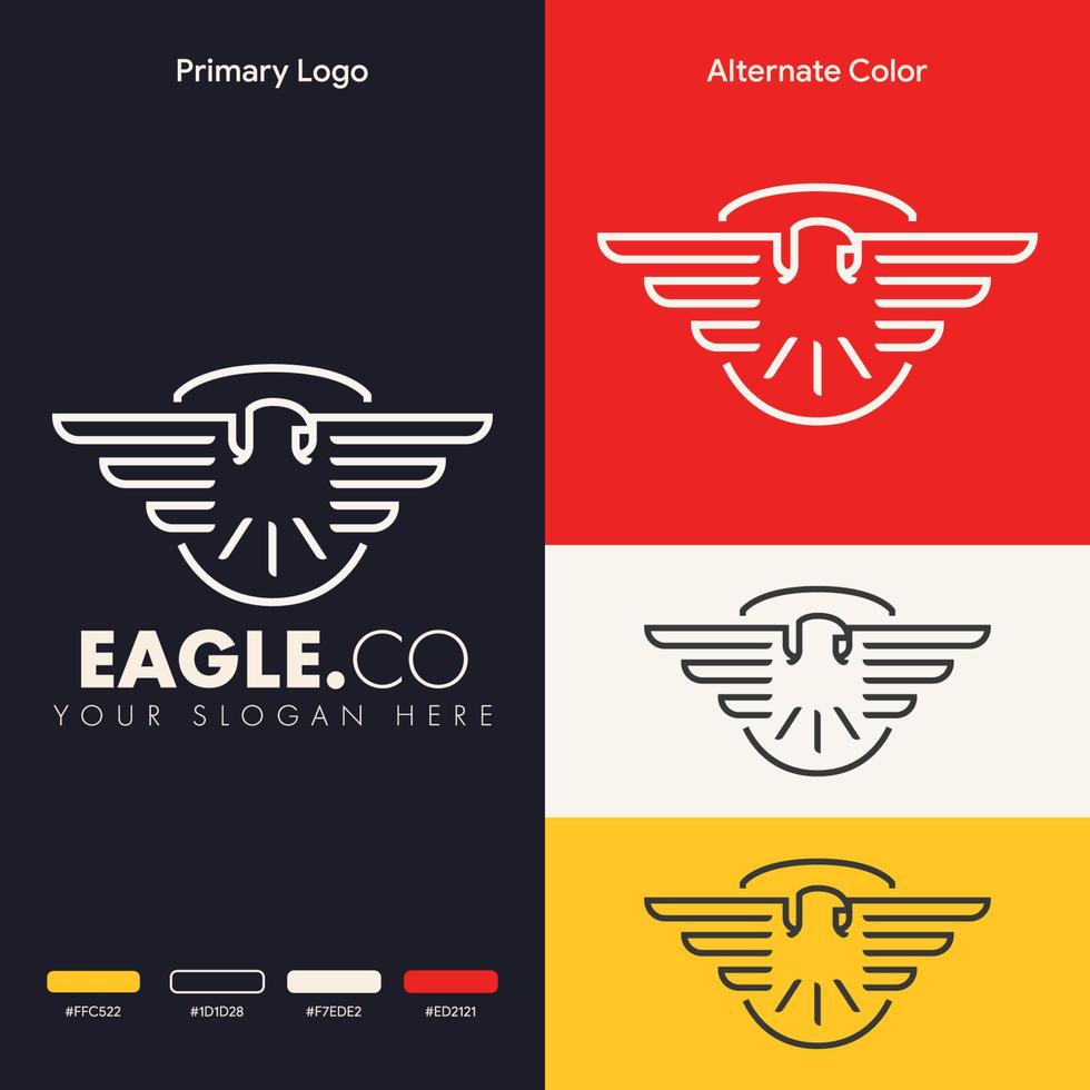 elegant minimalist eagle logo concept vector
