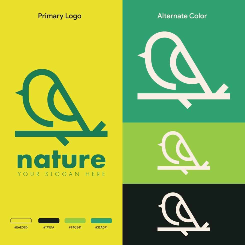 concepto mínimo de logotipo de pájaro simple vector