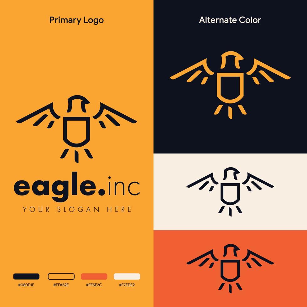 elegant minimalist eagle logo concept vector