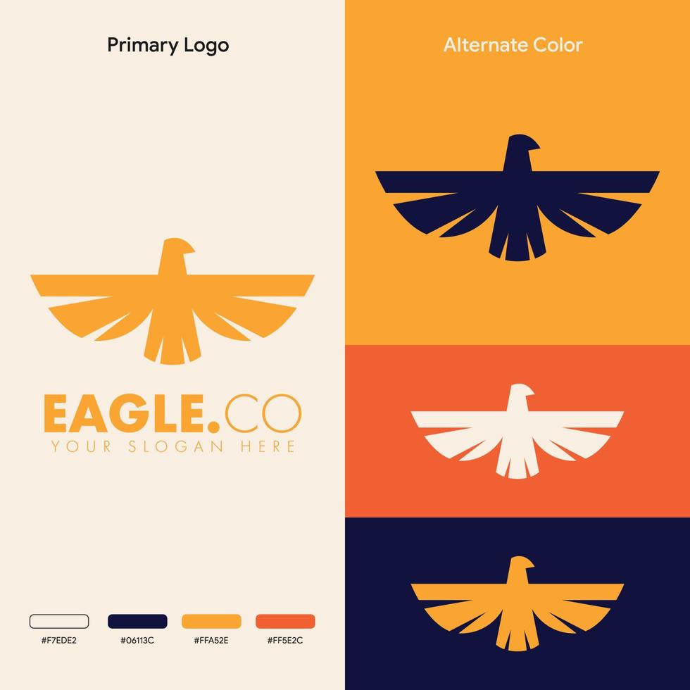 concepto de logotipo de águila minimalista elegante vector