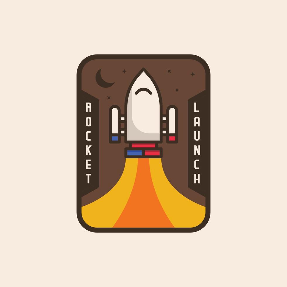 minimalist spacecraft rocket logo concept vector