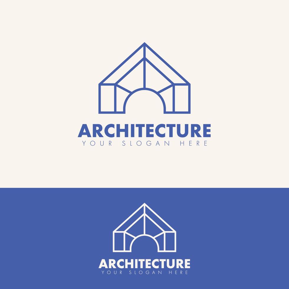 modern simple outline real estate building logo concept vector