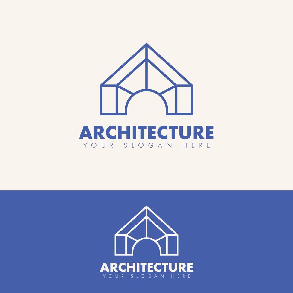 modern simple outline real estate building logo concept vector