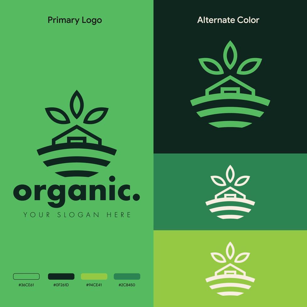 elegante concepto de logotipo natural orgánico vector